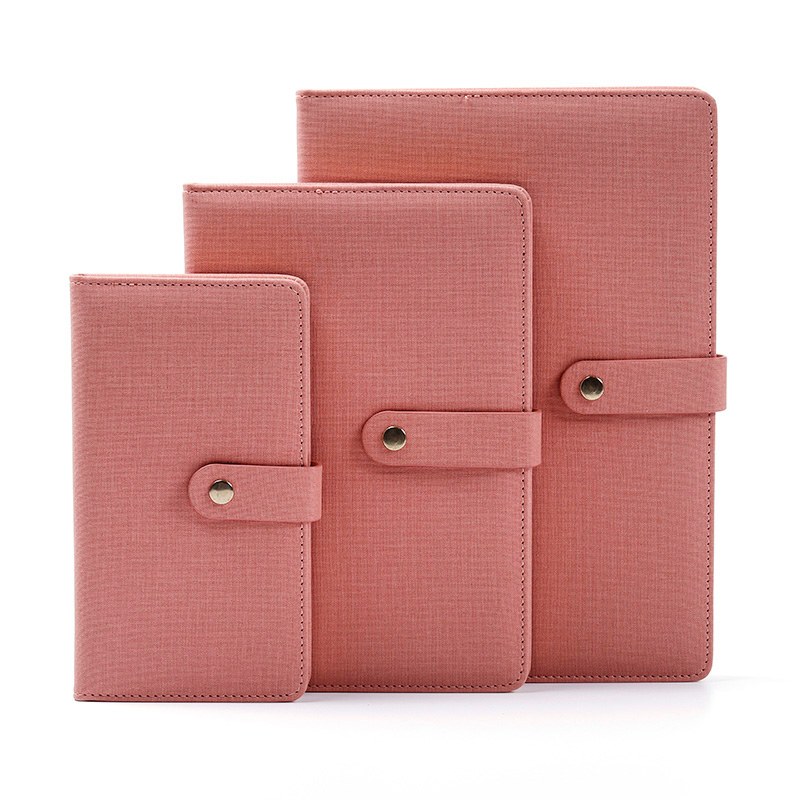 3 styks sæt Metal snap PU cover Notesbog