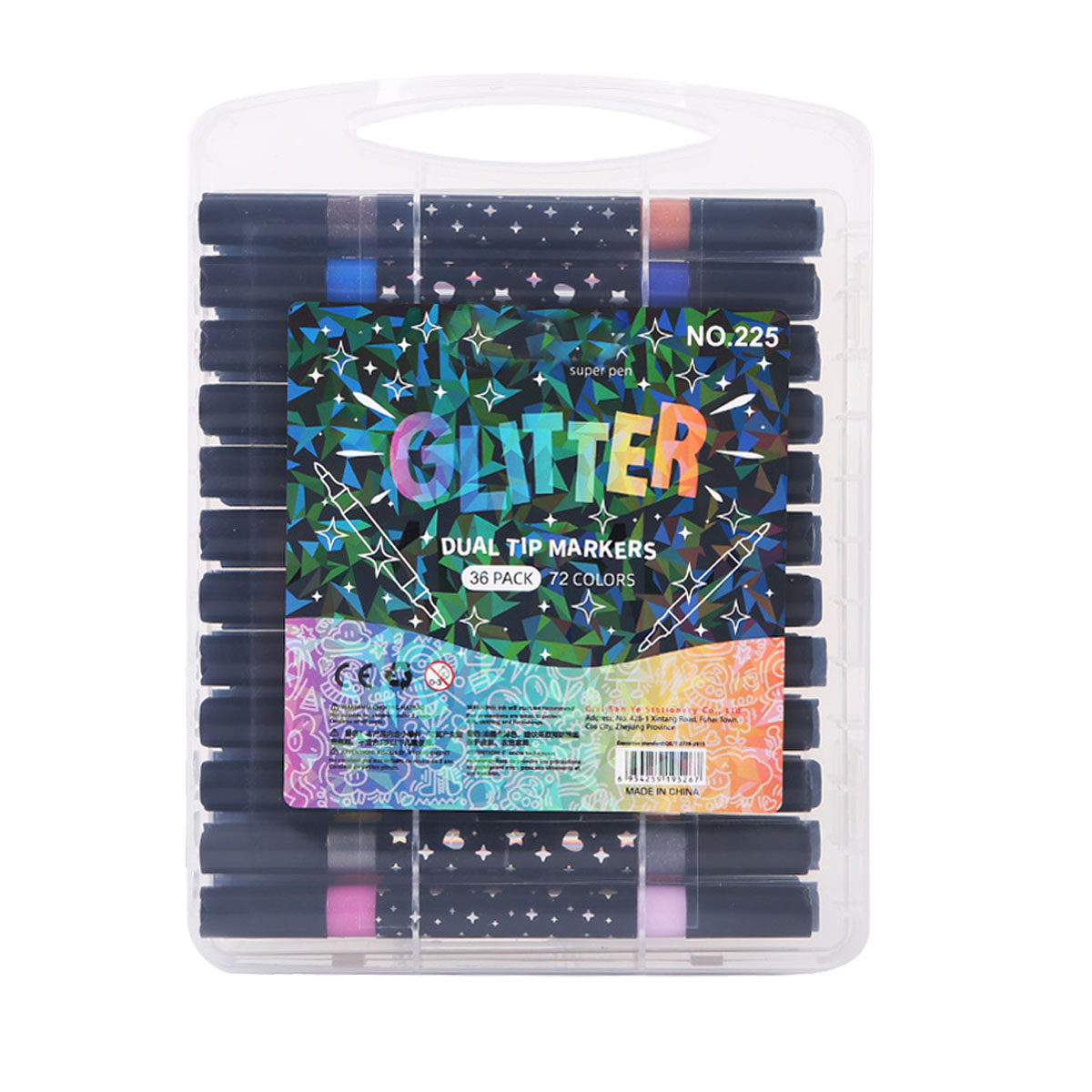 Dobbelthovedet Glitter Marker Pen Sæt